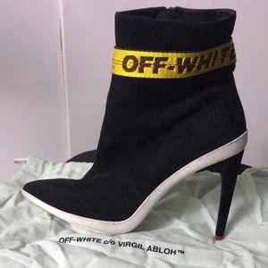 Off-White Ankle Boots with Strap